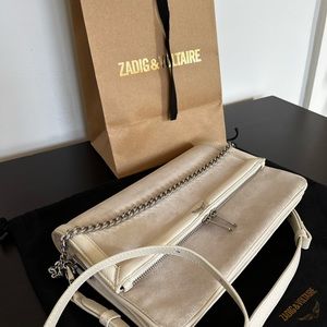 Zadig & Voltaire suede rock clutch